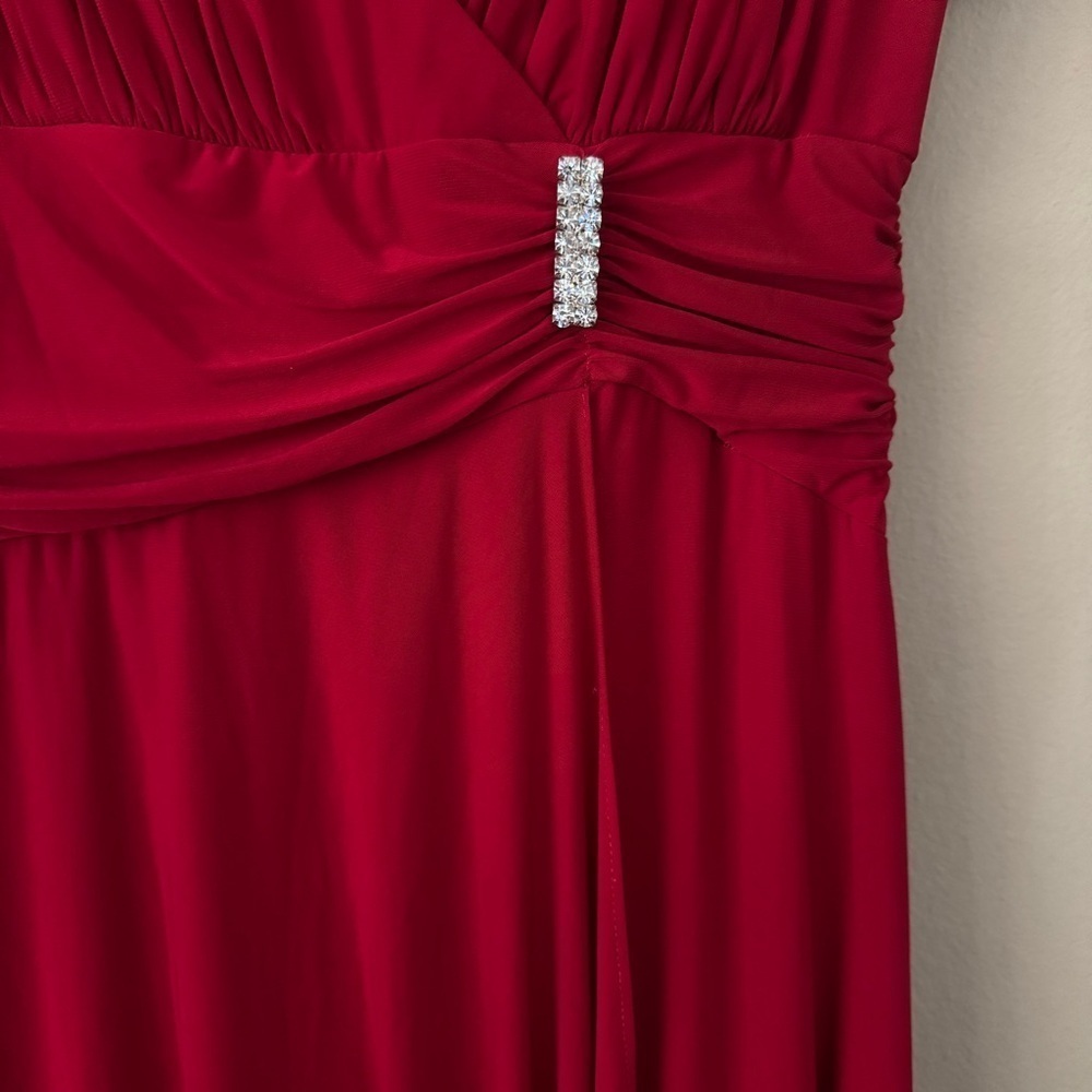 Anny Lee Red Fit and Flare Column Shape Dress M - Picture 5 of 8
